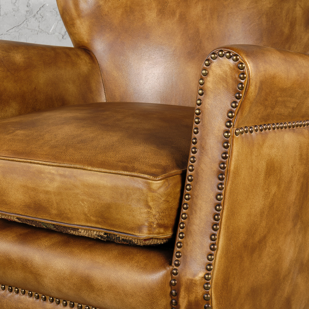 картинка Каминное кожаное кресло "Коломбо" от магазина DECOR OF TODAYфото 6