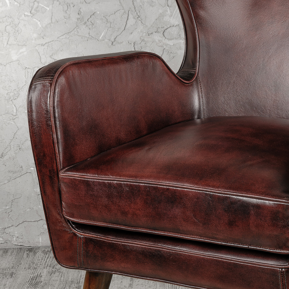 картинка Каминное кожаное кресло "Бернард" от магазина DECOR OF TODAYфото 5