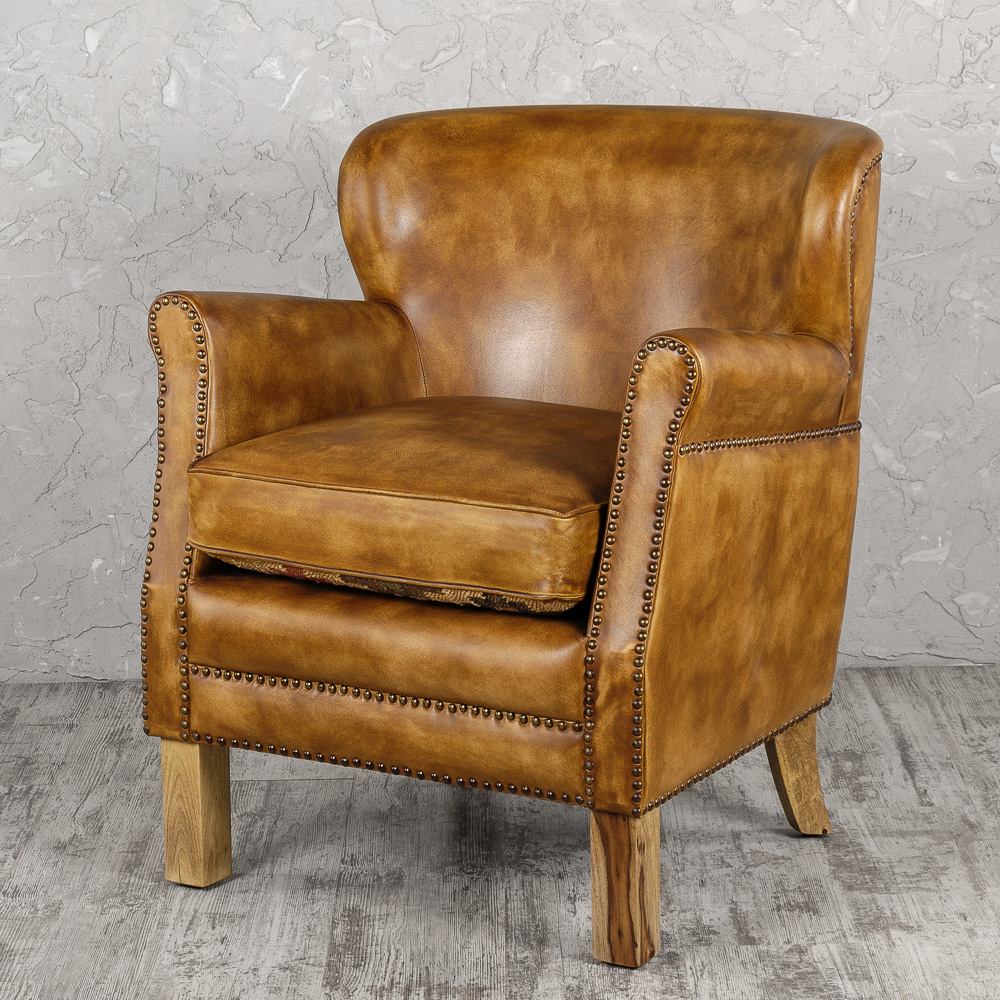картинка Каминное кожаное кресло "Коломбо" от магазина DECOR OF TODAYфото 1